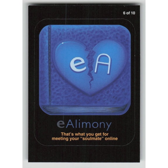 2013 Topps Wacky Packages Awful Apps eAlimony Sticker #6