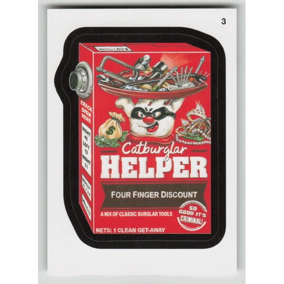 2013 Topps Wacky Packages Series 1 Sticker #3 Catburglar Helper Ludlow Back Near Mint