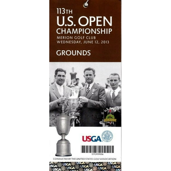 2013 U.S. Open golf tournament Wednesday grounds ticket (Justin Rose wins)