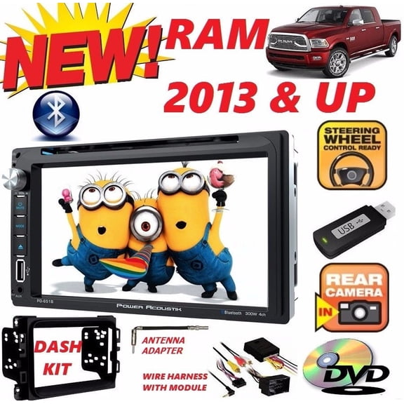 2013 & UP RAM DVD CD TOUCHSCREEN BLUETOOTH DOUBLE DIN CAR STEREO RADIO