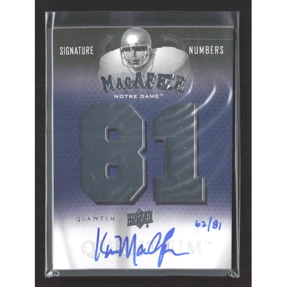 2013 Upper Deck Quantum Signature Numbers Ken MacAfee #SN-KM /81