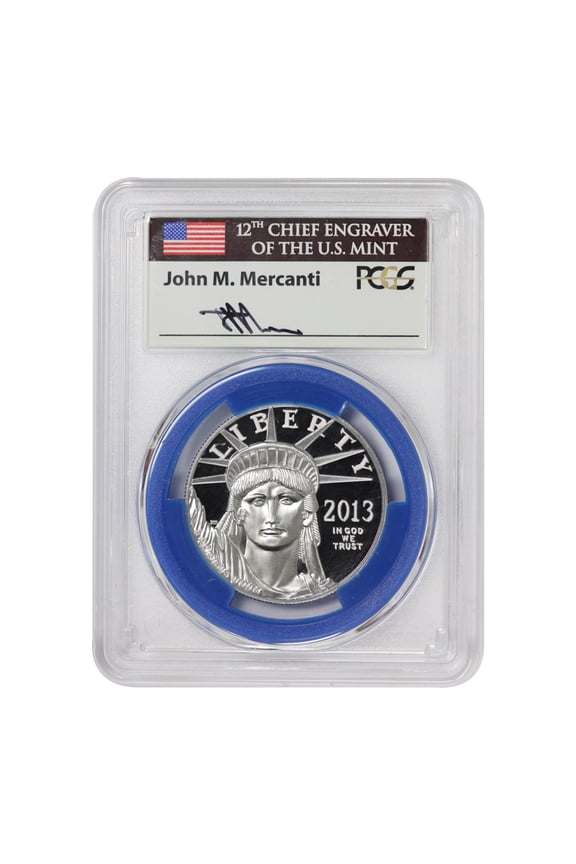 2013-W $100 Platinum Eagle PCGS PR70 Deep Cameo Mercanti Label U.S. Mint Coins