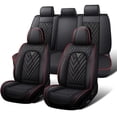thumbnail image 1 of 2013 for Kia Forte Car Seat Cover, Red Car Seat Covers, Leather 5 Piece Full Set Scratch Resistant Beautify Interior, Airbag-Compatible, 1 of 7