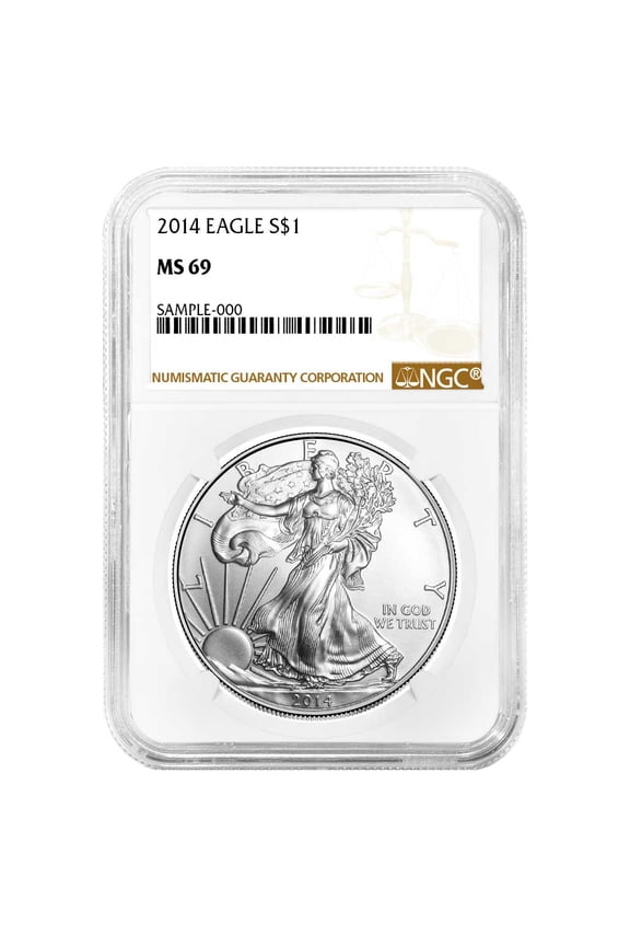 2014 $1 American Silver Eagle NGC MS69 Brown Label