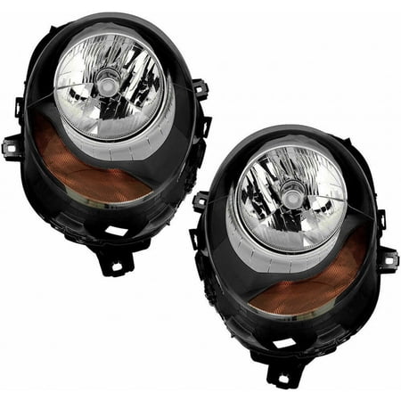 For 2014 15 16 2017 Mini Cooper Headlight Driver and Passenger Side Bulbs Included MC2518100 MC2519100 For 63117401599, 63117401600 ;F56; Hatchback; Yellow Indicator
