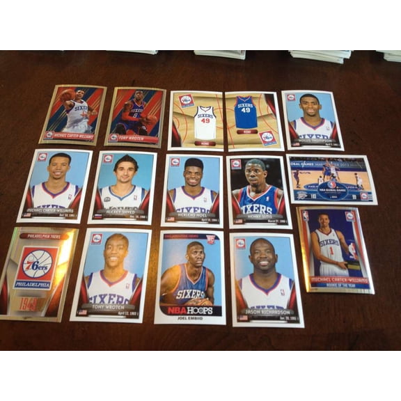 2014-15 Panini NBA Stickers Philadelphia 76ers Team Set w Embid RC