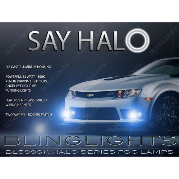 2014 2015 2016 Chevy Camaro SS Z/28 Halo Fog Lamp Driving Light Kit Angel Eyes Chevrolet