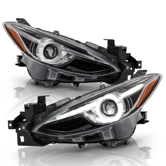 2014 2015 2016 Mazda 3 Halogen LED Tube Upgrade Projector Headlights Headlamps
