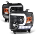 thumbnail image 1 of 2014-2015 GMC Sierra 1500 15-19 2500 3500 HD LED Tube BLACK Projector Headlights, 1 of 6