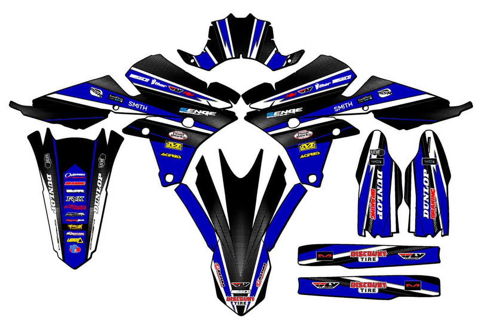 2014-2018 YZ 250 F 4-STROKE VIGOR Blue Senge Graphics Base Kit