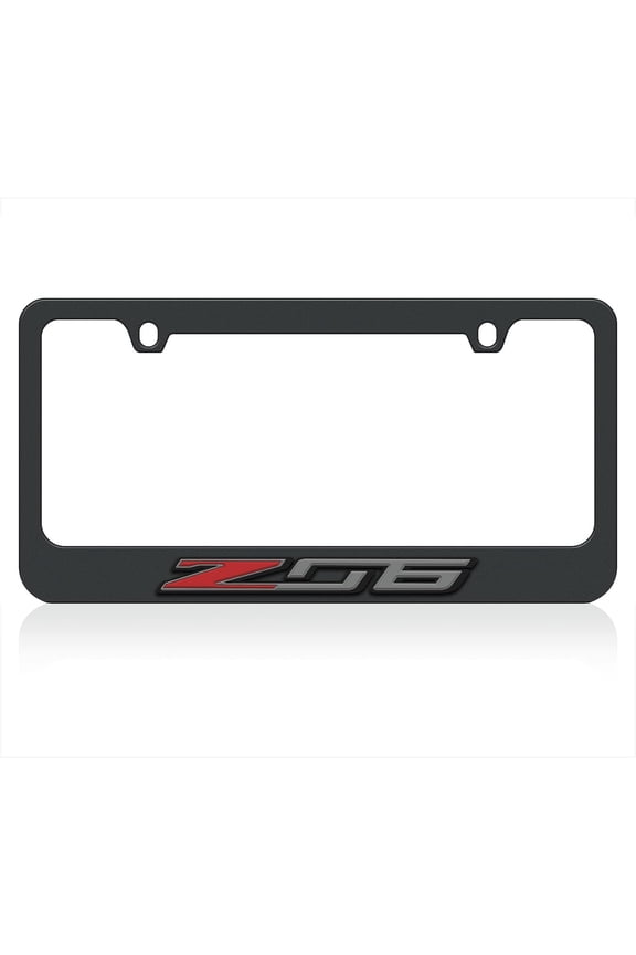 - Compatible with 2014-2019 Corvette C7 Z06 Logo Black License Plate Frame