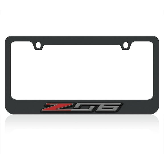 Eurosport Daytona- Compatible with 2014-2019 Corvette C7 Z06 Logo Black License Plate Frame