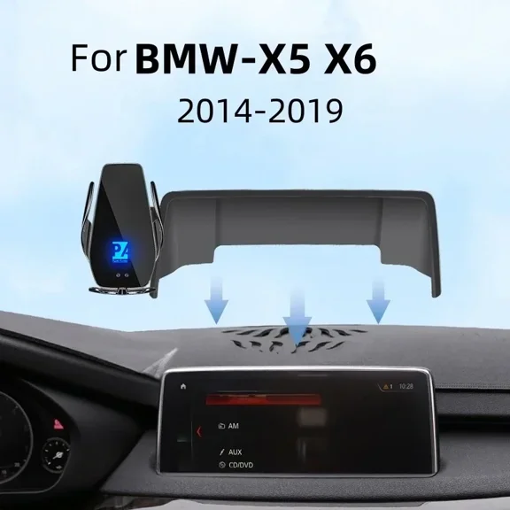 2014-2019 For BMW X5 X6 Car Screen Phone Holder Wireless Charger Navigation GPS Phones Bracket 10.3 Inch Size