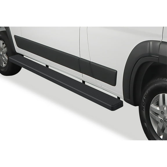 2014-2021 Dodge Promaster Van 136"/159" Wheel Base (Full Size) For 3 Door Models Only Stainless Steel with 6061 Aluminum Step Pad BLACK Finish 5-Inch Van Door to Door Side Step iStep 5 Inch Van SS