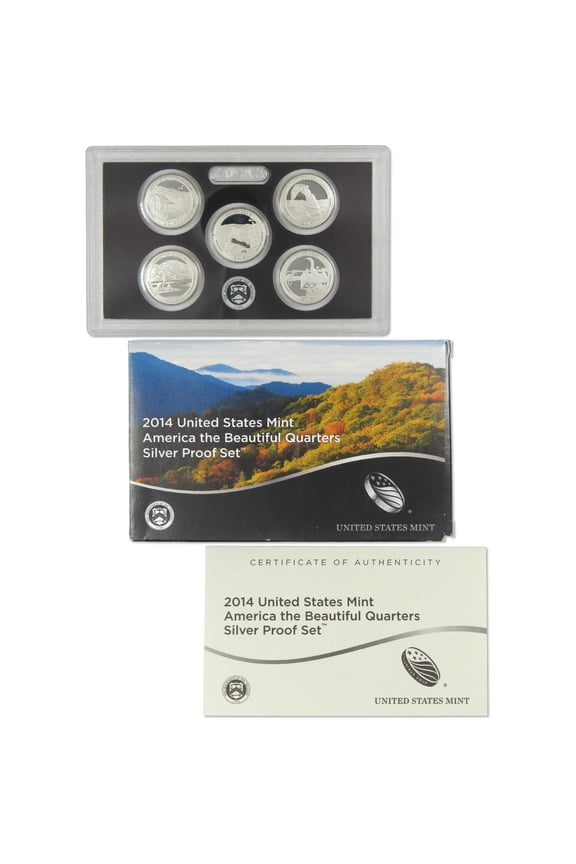 2014 America the Beautiful Quarter Silver Proof Set U.S. Mint OGP COA