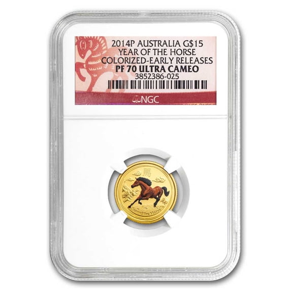 2014 Australia 1/10 oz Gold Lunar Horse NGC PF-70 (Red Label)