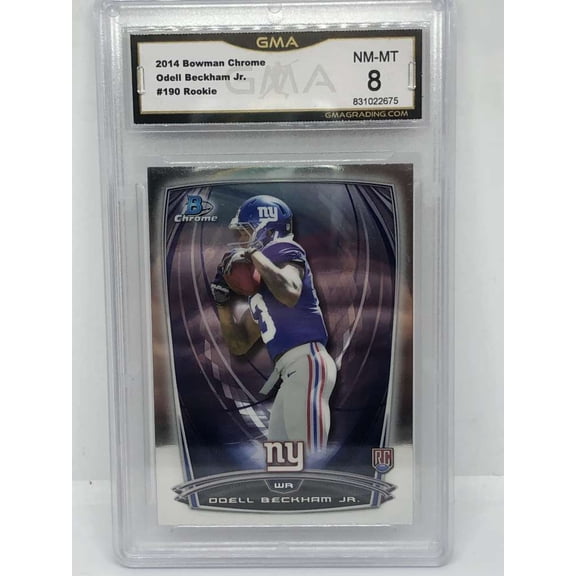 2014 Bowman Chrome #190 Odell Beckham New York Giants RC Rookie Card GMA 8 Serial Number May Vary