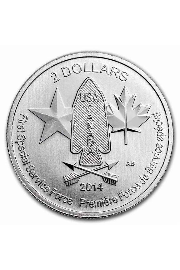 2014 Canada 1/2 oz Silver $2 Devil's Brigade BU (Spotted)