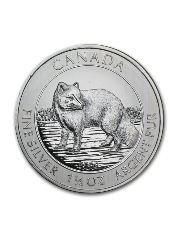 2014 Canada 1.5 oz Silver $8 Arctic Fox BU (Abrasions)