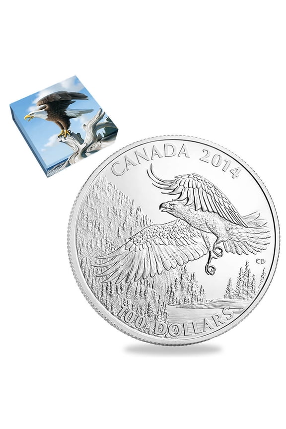 2014 Canada 1 oz Majestic Bald Eagle Silver Coin