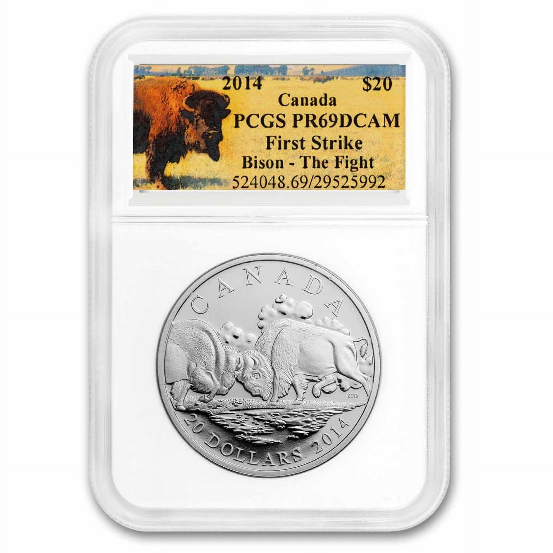 Silver Bison 2014 Canada 1 oz Silver Bison The Fight PR-69 NGC First Release ...