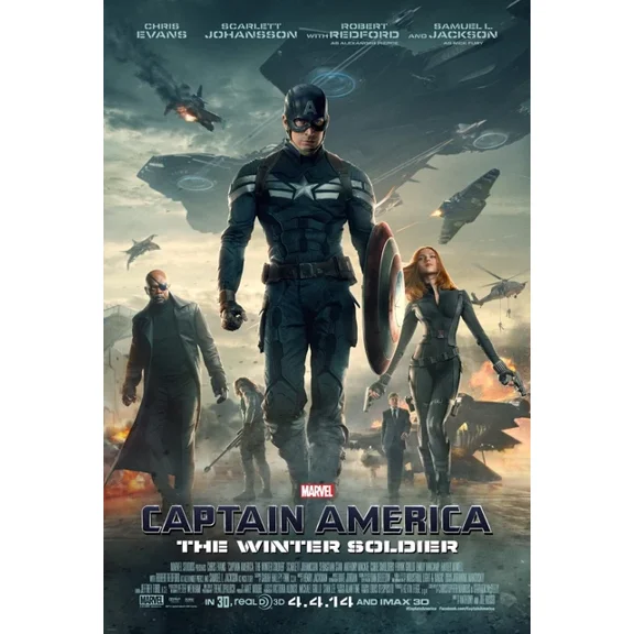2014 Captain America The Winter Soldier Movie Poster Black Widow Marvel UNFRAMED PAPER POSTER