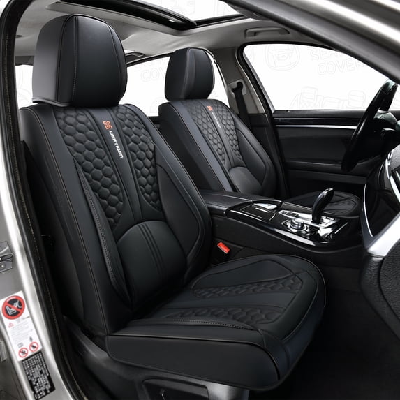 2014 Car Seat Cover for Kia Forte5 , Black Car Seat Covers, Premium Leather Full Set of 5 Seats With Lumbar Support Beautify Interior, Protect Car Seats