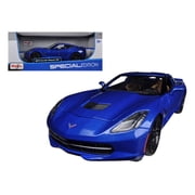 2014 Chevrolet Corvette Stingray C7 Z51 Blue Metallic 1/18 Diecast Model Car by Maisto