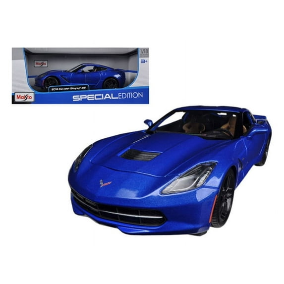 2014 Chevrolet Corvette Stingray C7 Z51 Blue 1/18 Diecast Model Car by Maisto