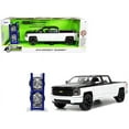 thumbnail image 1 of 2014 Chevrolet Silverado Z71 Pickup Truck Black and White with Extra Wheels "Just Trucks" Series 1/24 Diecast Model Car by Jada, 1 of 1