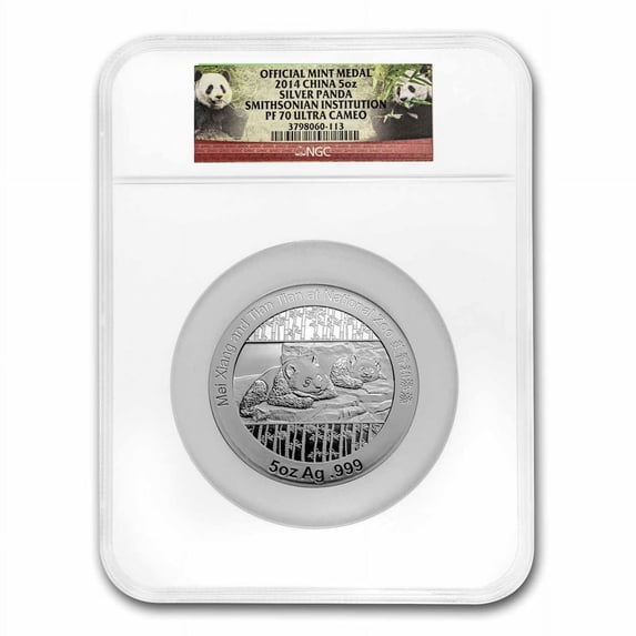 2014 China Silver Panda Smithsonian Inst. PF-70 NGC (Box and CoA)
