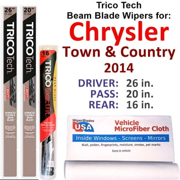 2014 Chrysler Town & Country Beam Blade Wipers (Set of 3) w/Rear Wiper