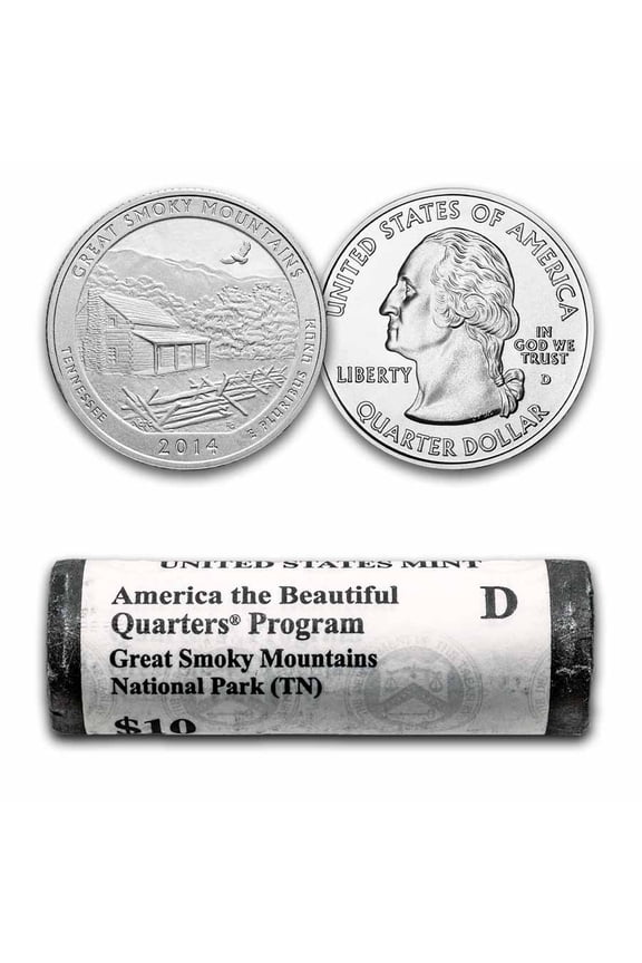 2014-D ATB Great Smoky Mountains 40-Coin Roll BU (Mint Wrapped)