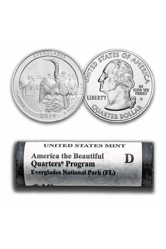 2014-D ATB Quarter Everglades Park 40-Coin Roll BU (Mint Wrapped)