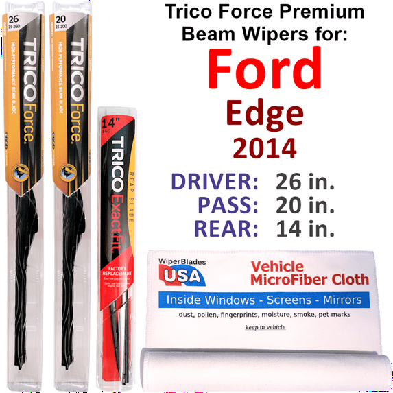 2014 Ford Edge Performance Beam Wipers (Set of 3) w/Rear Wiper