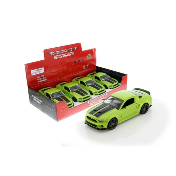 2014 Ford Mustang Street Racer Hard Top, Green w/Black Stripes - Showcasts 37506 - 1/24 Scale Car
