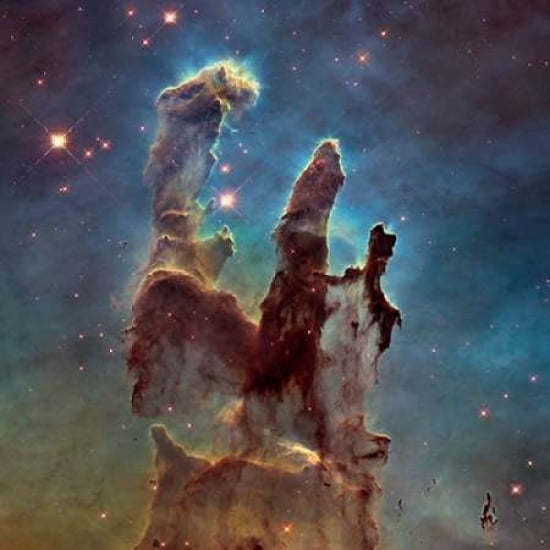 2014 Hubble WFC3UVIS High Definition Image of M16 - Pillars of Creation Canvas Art - NASA (24 x 24)