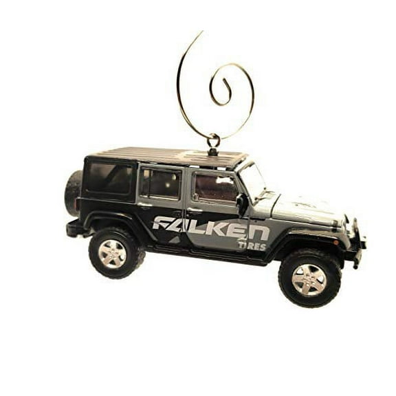 2014 Jeep Wrangler JKU JK Falken Tires Custom Christmas Ornament 1:64 Gray
