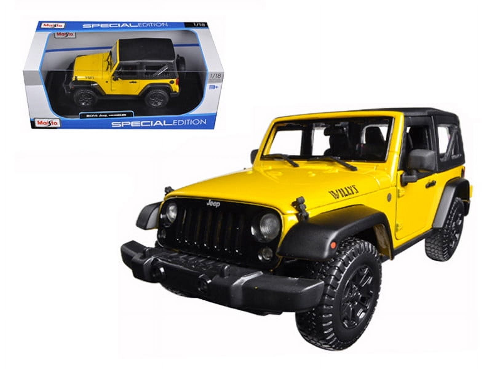 Maisto 1:18 2014 Jeep Wrangler Diecast Vehicle (Colors May Vary) 2014 Jeep Wrangler, Yellow - Maisto 31676YL - 1⁄18 scale diecast model car