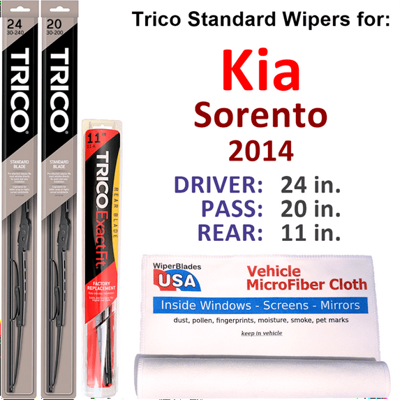 2014 Kia Sorento Wiper Blades (Set of 3) w/Rear Wiper