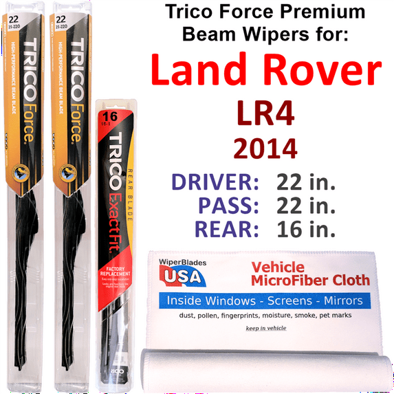 2014 Land Rover LR4 Performance Beam Wipers (Set of 3) w/Rear Wiper