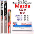 thumbnail image 1 of 2014 Mazda CX-9 Beam Blade Wipers (Set of 3) w/Rear Wiper, 1 of 3
