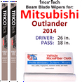 thumbnail image 1 of 2014 Mitsubishi Outlander Beam Blade Wipers (Set of 2), 1 of 3