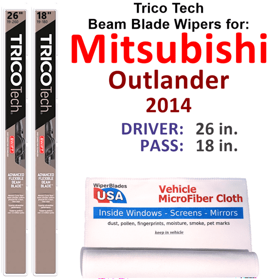 2014 Mitsubishi Outlander Beam Blade Wipers (Set of 2)