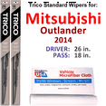 thumbnail image 1 of 2014 Mitsubishi Outlander Wiper Blades (Set of 2), 1 of 3