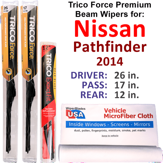 2014 Nissan Pathfinder Performance Beam Wipers (Set of 3) w/Rear Wiper