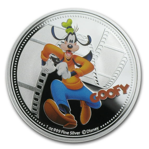 2014 Niue 1 oz Silver $2 Disney Goofy (Colorized)