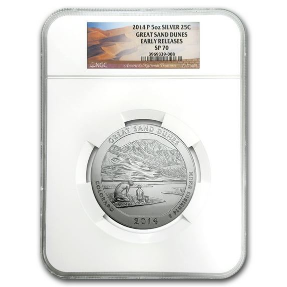 2014-P 5 oz Silver ATB Great Sand Dunes SP-70 NGC (ER/FR)