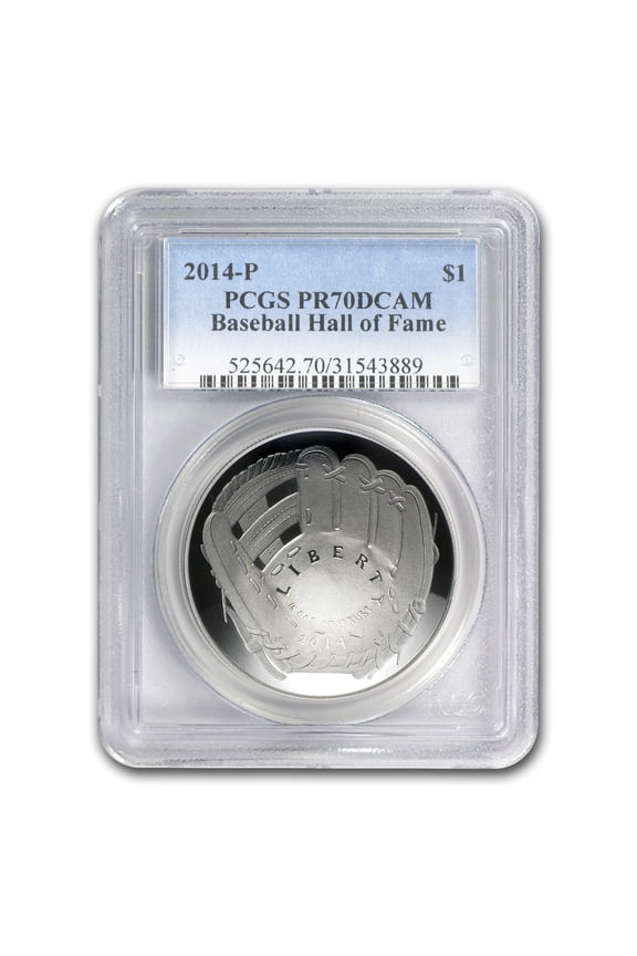 2014-P Baseball HOF $1 Silver Commem PR-70 PCGS