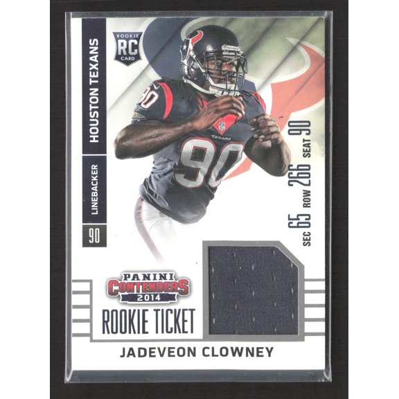 2014 Panini Contenders Rookie Ticket Jadeveon Clowney #RTS-29 RC Memorabilia Houston Texans NFL Football Trading Card